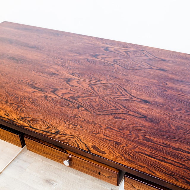 1960s Danish Modern Rosewood & Lucite Executive Desk Attributed to Poul Norreklit for Sigurd Hansen For Sale - Image 10 of 18