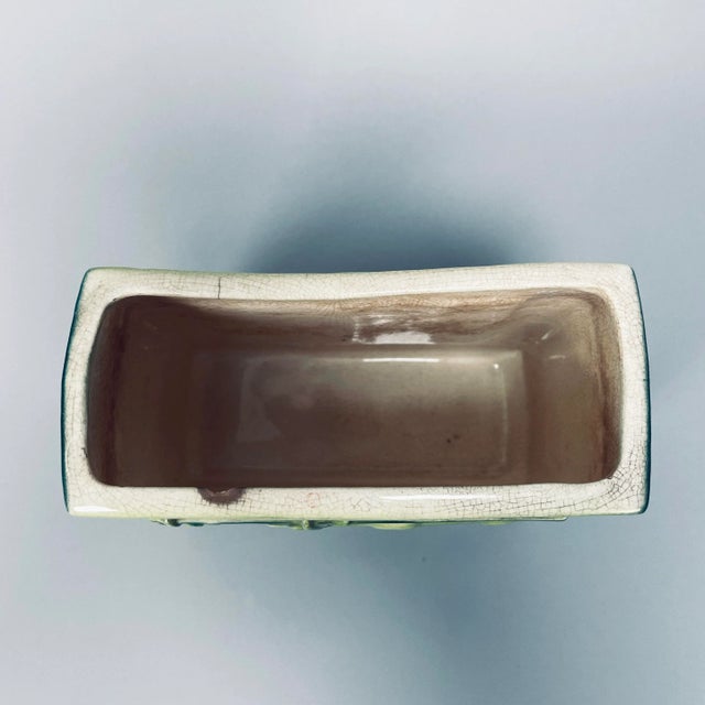 Ceramic Vintage Mid-Century Modern Royal Copley Springbok Gazelle Rectangular Ceramic Flower Vase Deco For Sale - Image 7 of 13