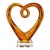 Vintage Amber Murano-Style Art Glass Heart Sculpture on Lucite Base For Sale