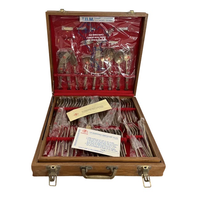 120-Piece Oriental Brass Cutlery Set, 1977, Set of 120 For Sale