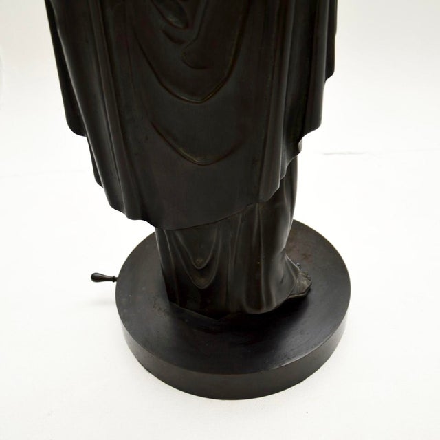 Neoclassical French Artist, Large Sculpture of Robed Lady, 1880, Bronze For Sale - Image 10 of 11
