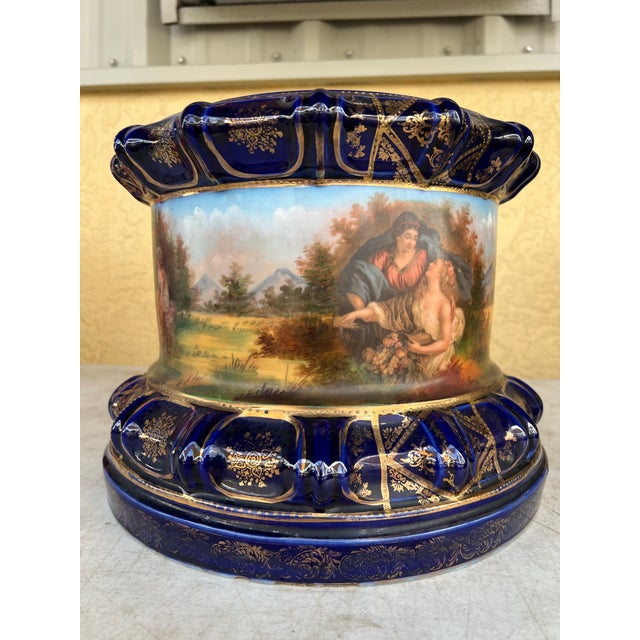 Late 19th Century Antique Royal Vienna Porcelain Plinths /Jardinere /Pedestal For Sale - Image 5 of 8