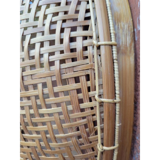 Asian Woven Bamboo Herb Basket For Sale - Image 4 of 10