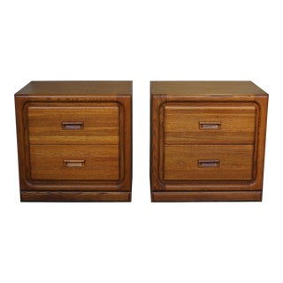 1970s Vintage Pair of Malibu Nightstands by Lexington For Sale