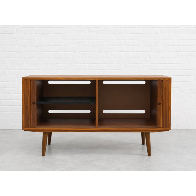 Apartment Sized Mid Century Modern Credenza | Walnut Sideboard by Bruno Hansen, Made in Denmark For Sale - Image 12 of 12