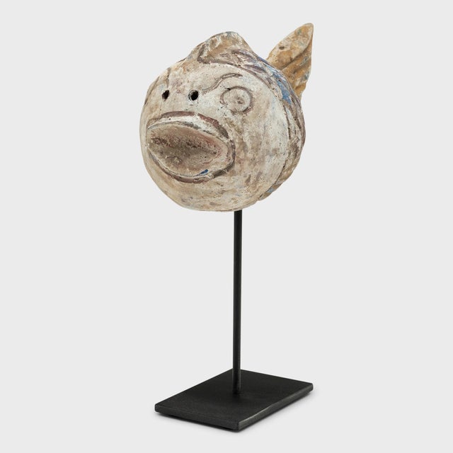 Hand-carved from reclaimed wood, this colorful koi fish is a traditional symbol of harmony, wealth and luck. The rustic...
