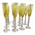 1990s Baccarat Véga Flutissimo Amber Crystal Champagne Flutes - Set of 13 For Sale