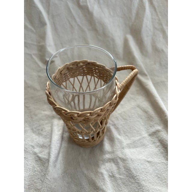 English Vintage Tall Wicker Glasses- Set of 4 For Sale - Image 3 of 10