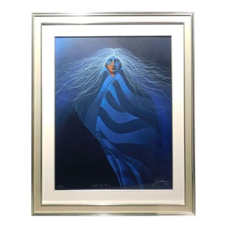 Frank Howell Lakota Blue Aura Serigraph Paper Limited Edition Artwork New Framed For Sale