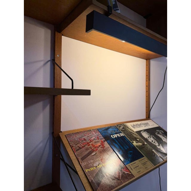 Royal System Teak Wall Shelf with Lamp by Poul Cadovius for Cado For Sale - Image 3 of 11