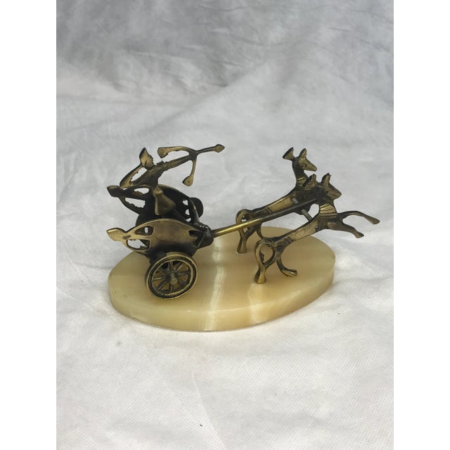 Neoclassical Mid 20th Century Roman Chariot Racer With Bow on Marble Base For Sale - Image 3 of 7