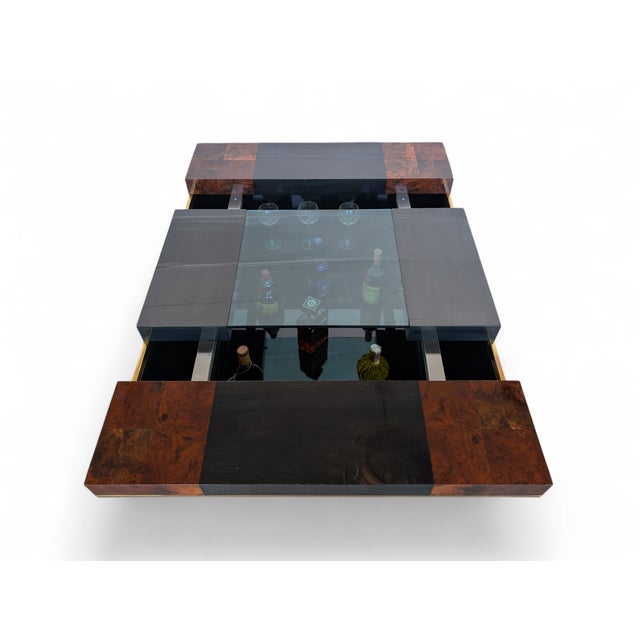 Vintage Italian Walnut Burl Coffee Table, 1970 For Sale - Image 6 of 13