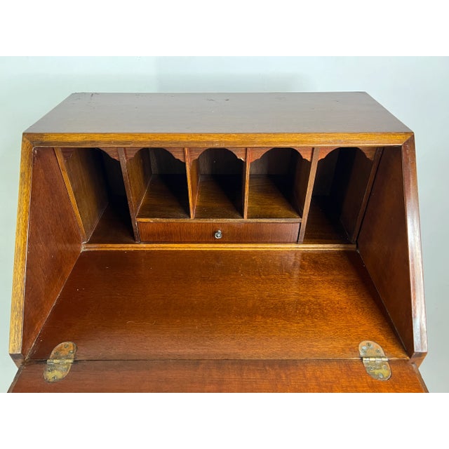 Brown Mahogany Secretary from Burton Reproductions, England, 1970s For Sale - Image 8 of 13
