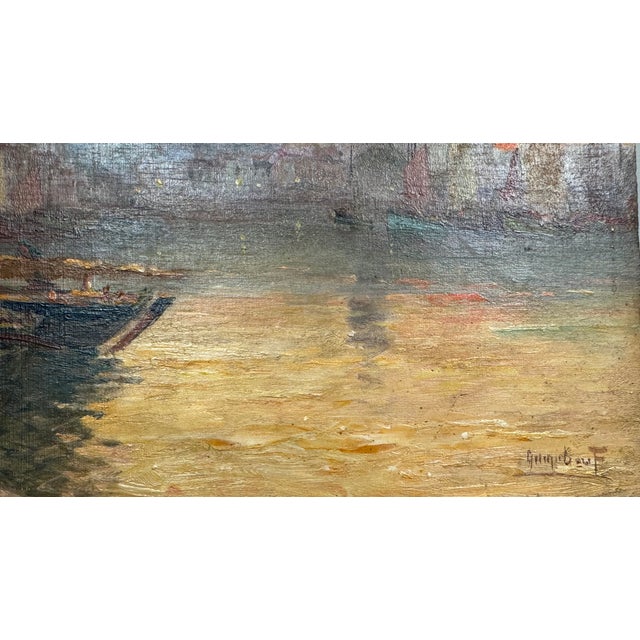 Port of Les Sables d'Olonne, 1917, Oil Paintings on Wood, Set of 2 For Sale - Image 7 of 9