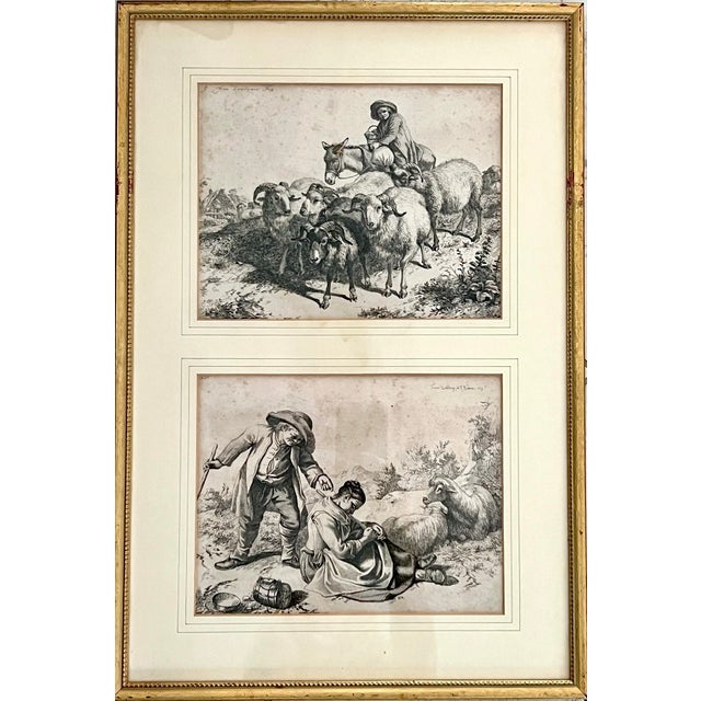 12 Antique Italian Pastoral Scenes 1762-1763 by Francesco Londonio, Milan, Italy Set of Six Giltwood Framed Original Period Prints For Sale - Image 4 of 18