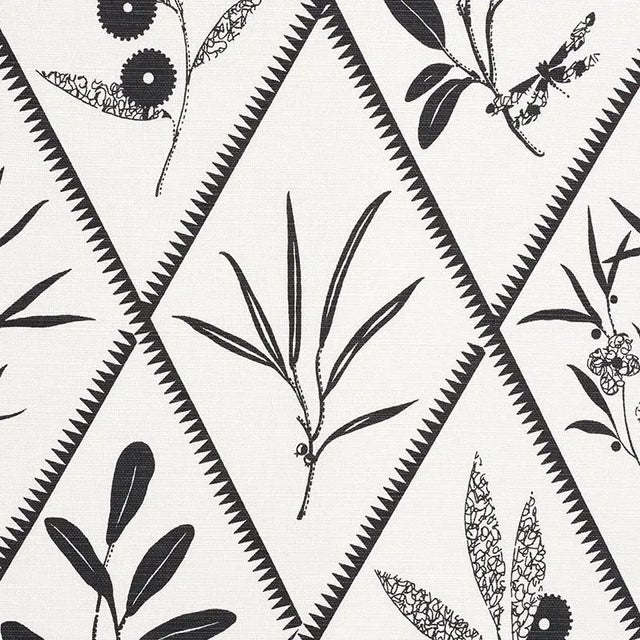 Stylized botanical motifs give this trellis design a fresh look. Also available as a wallcovering. Sold as a 2-yard...