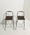 Wood Folding Stools in Chromed Steel and Wooden Seat from Fiam, 1990s, Set of 2 For Sale - Image 7 of 16