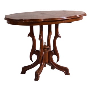 Salon Table in Walnut, Central Europe, 1880 For Sale