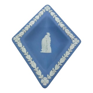 Vintage Wedgwood Jasper Pale Blue Diamond Dish For Sale