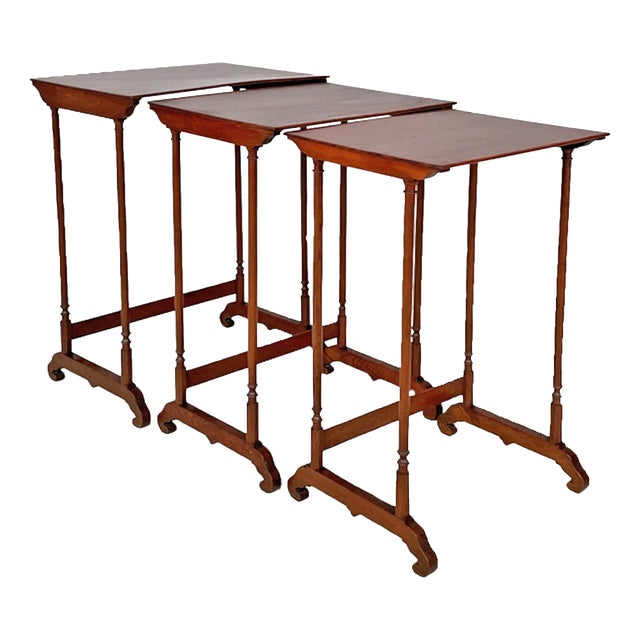 Italian Wooden Nesting Coffee Tables, Late 19th Century, Set of 3 For Sale