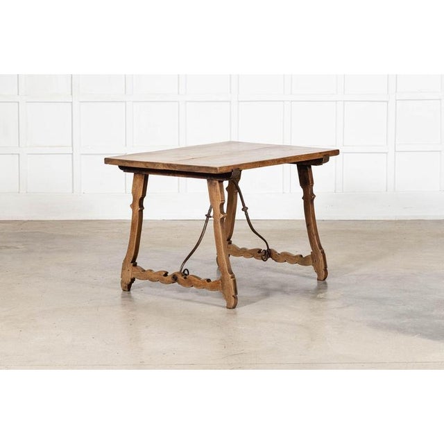 circa 1870 19thC Spanish Walnut & Iron Trestle Table W118 x D82.5 x H78.5 cm Weight 33Kg