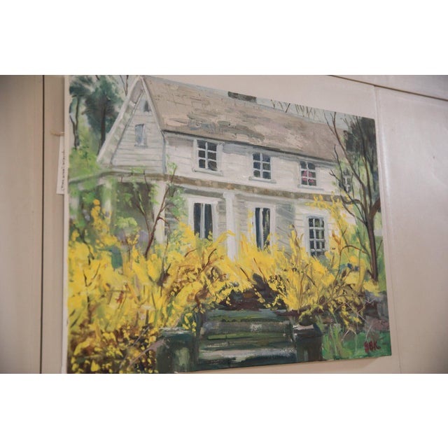 Old New House Grace B. Keogh Painting "Forsythia (White House)" For Sale - Image 4 of 6