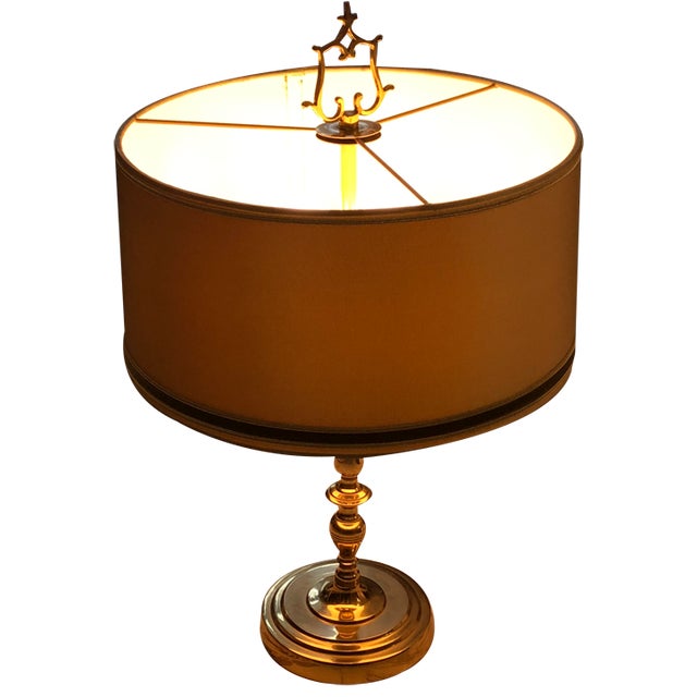 French Bouillotte Lamp in Brass, 1950s For Sale
