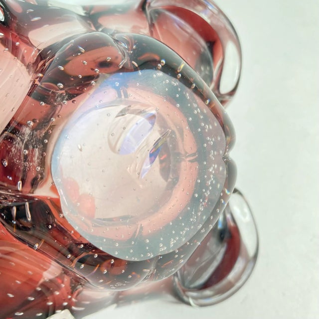 Glass Hollywood Regency 1960s Purple Art Glass Bowl Bullicante Dish Chalet Lorraine For Sale - Image 7 of 10