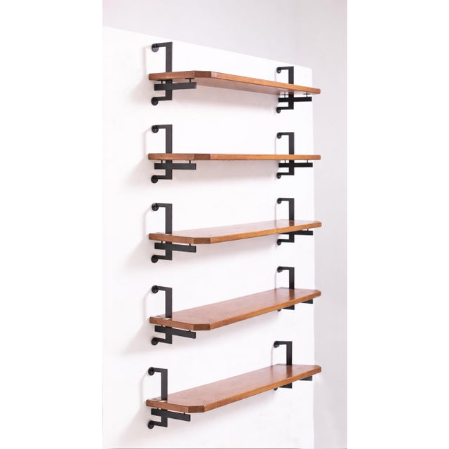 Modular Italian Bookcase with Shelves and Brackets from Studio BBPR, 1954, Set of 5 For Sale - Image 10 of 10