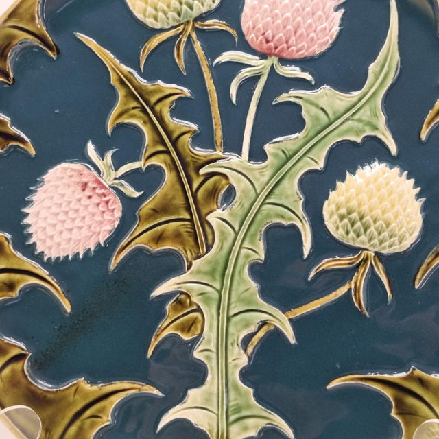 Art Nouveau Majolica Wall Plate, 1890s For Sale - Image 4 of 10