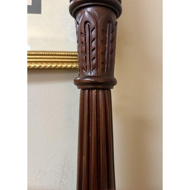 Lexington Queen Size Mahogany Rice Carved Poster Bed Frame For Sale - Image 11 of 18