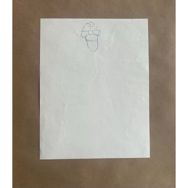 Illustration “Vintage Bridal Gown Sketch – Classic Veil & Bouquet Study” For Sale - Image 3 of 3