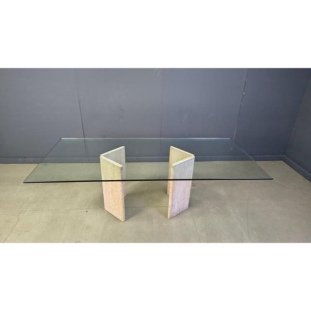 Vintage Italian Travertine Dining Table, 1970s For Sale - Image 11 of 12