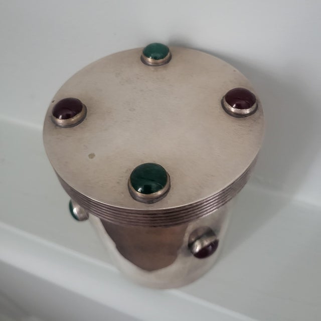 This elegant cylindrical French Art Deco lidded container or canister dates from the 1930s and showcases high-quality...
