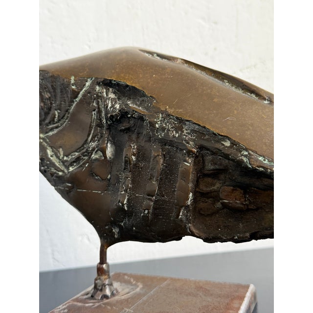 Brazilian Modernist Fossilized Bronze Fish Sculpture on Steel Base by Mário Agostinelli, 1980s For Sale - Image 10 of 14