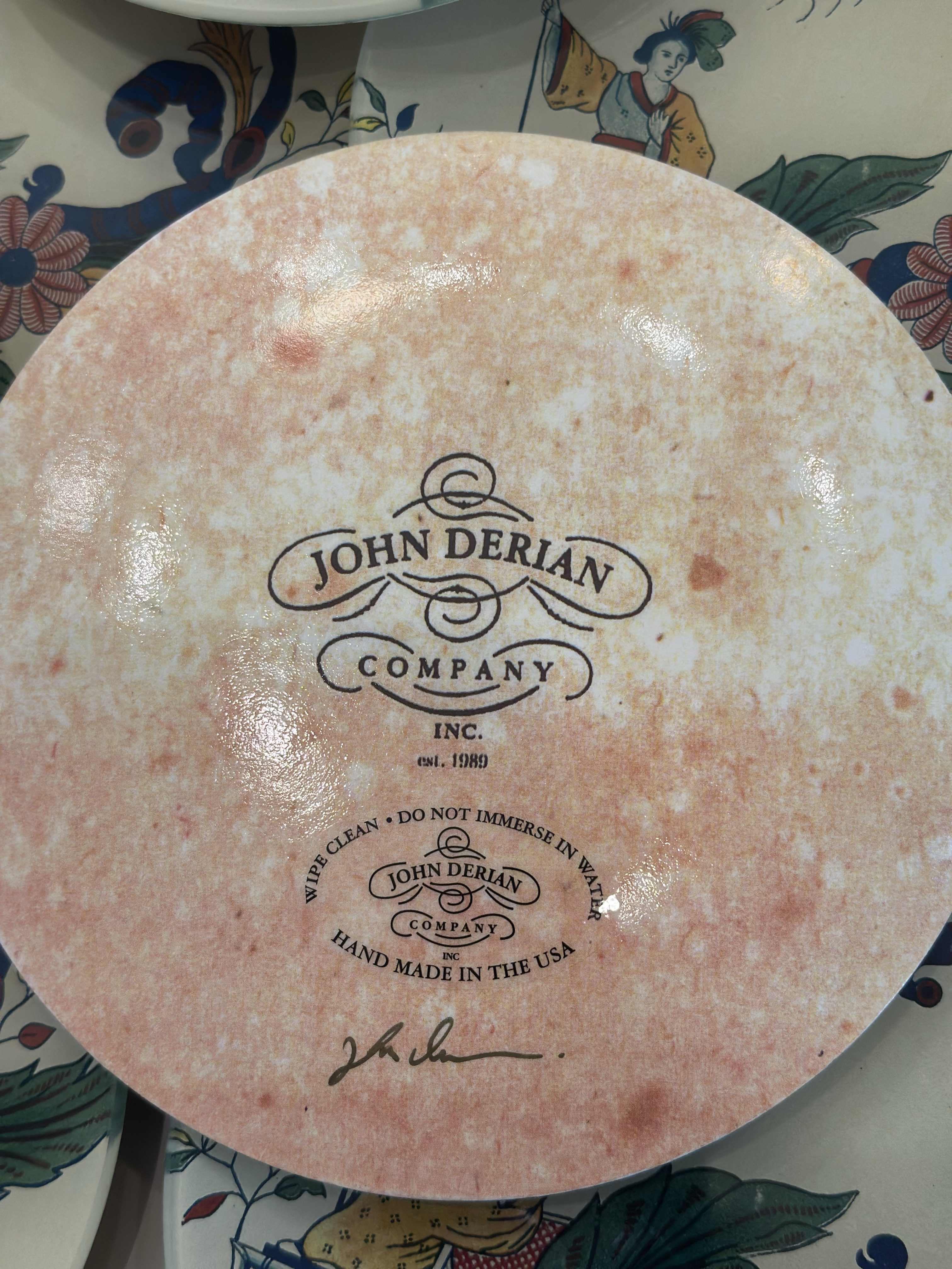 John Derian Company デコパージュプレート アーティチョーク Set of 13 John Derian New York Handcrafted Chinoiserie Decorative