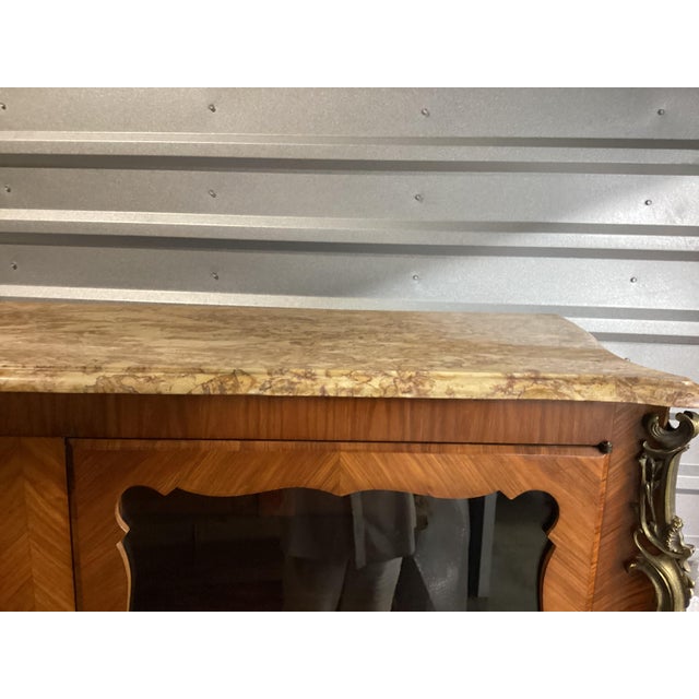 Wood Elegant French Satinwood Bookcase/Display Cabinet For Sale - Image 7 of 10
