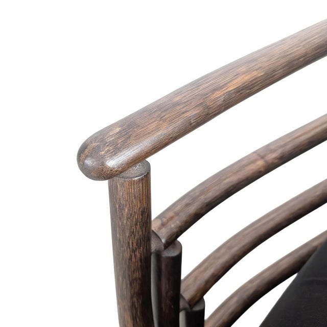 Mid-Century Italian Bamboo and Brown Leather Sofa For Sale - Image 6 of 10