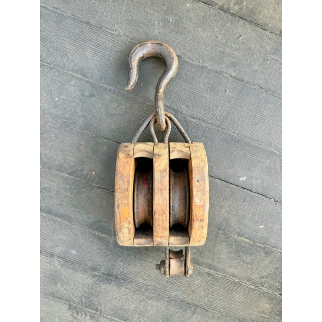 Early 1900s Boston & Lockport Block Co. Double Drum Block & Tackle