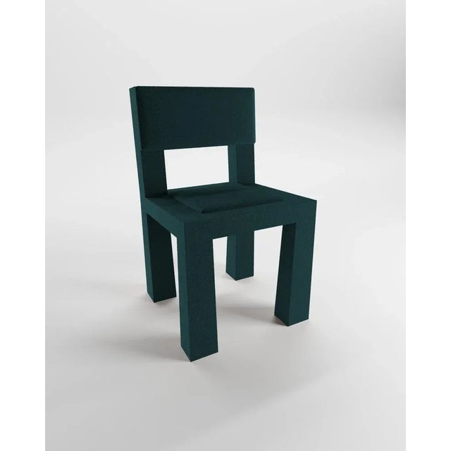 Modern Raw Chair in Midnight Blue Bouclé from Collector For Sale - Image 6 of 6