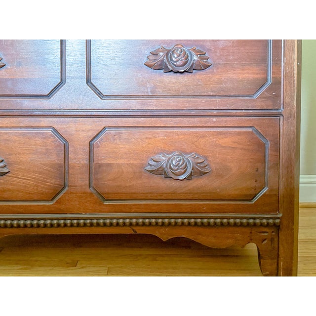 American Victorian Walnut Chest With Carved Detail, Davis Cabinet Company For Sale - Image 12 of 17