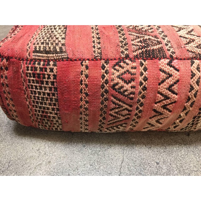 Vintage Berber Rug Moroccan Floor Pillow Tribal Seat Cushion