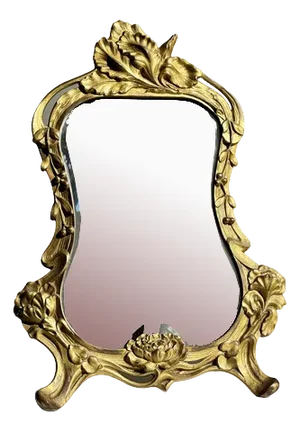 Art Deco Style Gilded Bronze Mirror with Beveled Glass