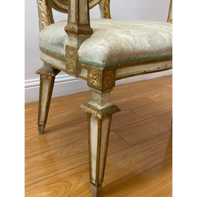 Cream Early 20th Century Prince of Wales Style Arm Chairs - a Pair For Sale - Image 8 of 12