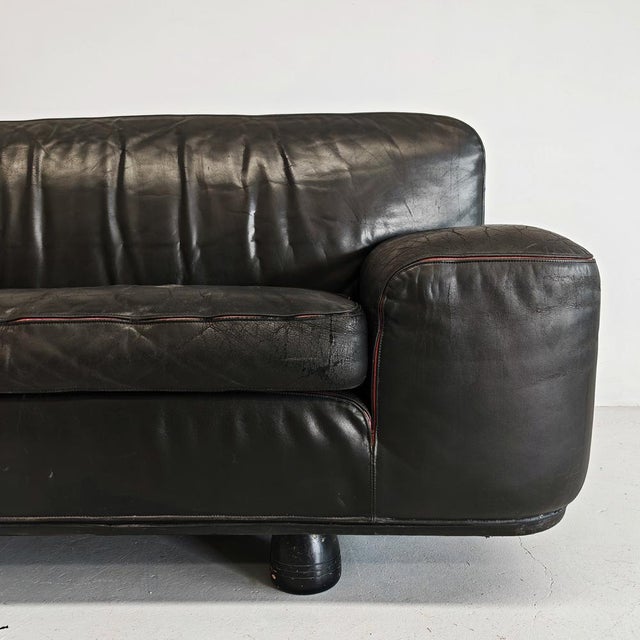 Black Leather Sofa by Franco Poli for Bernini, 1980s For Sale - Image 14 of 18