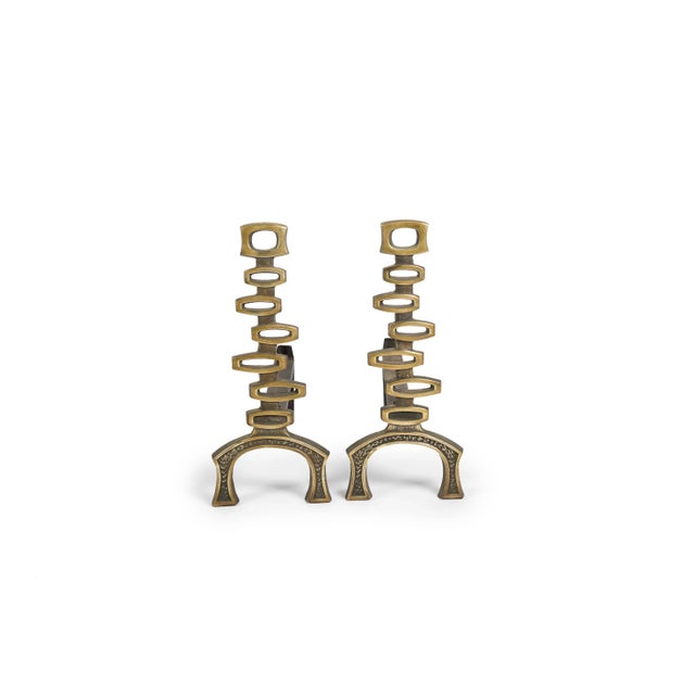 Bronze Andirons, 1960s, Set of 2 For Sale - Image 6 of 7