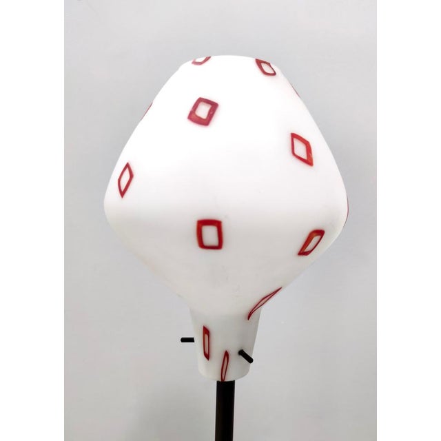 Metal Floor Lamp with Encased Glass Shade, 1950s For Sale - Image 7 of 15