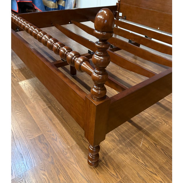 Classic King Size Mahogany Spindle Post Bed by Leighton Hall - Showroom Sample For Sale - Image 9 of 14