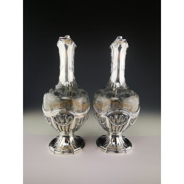 Crystal Ewers in Silver, 1890s, Set of 2 For Sale - Image 14 of 17