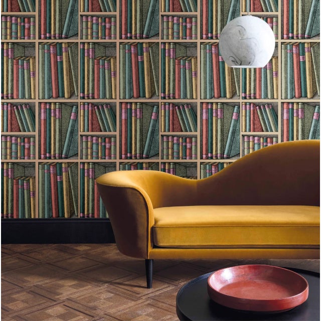 Wallpaper Ex Libris Color: Forest The library trompe l'oeil scene of Ex Libris wallpaper comes from Fornasetti's...